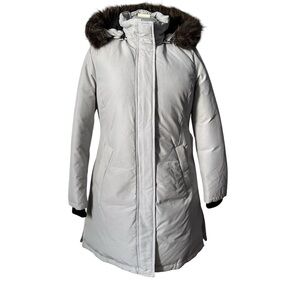 Cleo down fill Parka with removable hood Car coat length size M